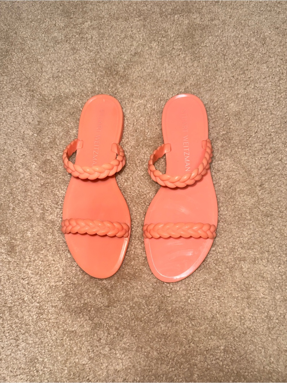 Stuart Weitzman Coral Braided Double-Strap Slide Sandals